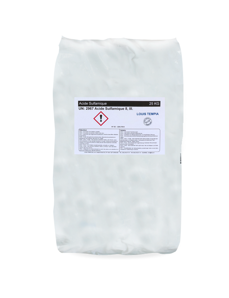 Acide Sulfamique sac de 25kg - Louis TEMPIA SA, fabricant de produits chimiques en Suisse  
