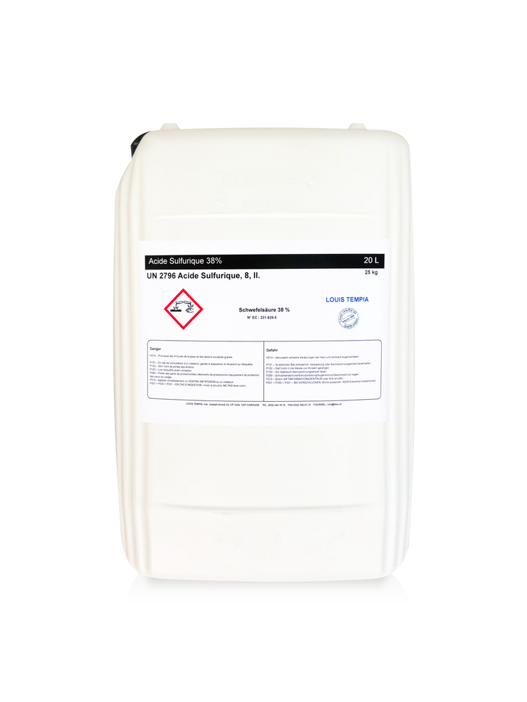 Acide Sulfurique 38% 25L - Louis TEMPIA SA, Genève