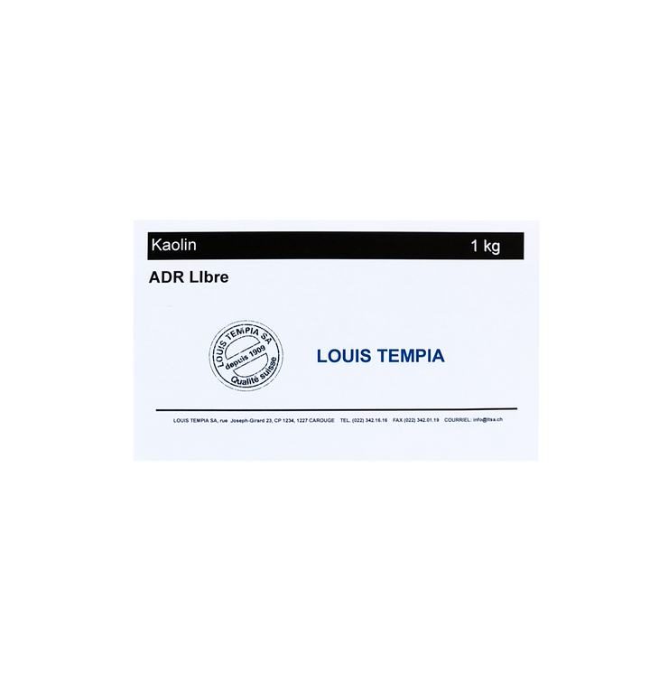 KAOLIN sachet de 1kg - Louis TEMPIA SA, fabricant de produits chimiques en Suisse